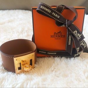 Hermès Kelly dog rose gold bracelet